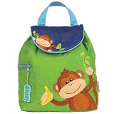 Stephen Joseph Toddler Boys Quilted Backpack Monkey Boy, Green/Brown/Blue, One Size [並行輸入品]