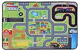(ラボーグ) La Vogue キッズ ラグ 子供部屋 カーペット 遊びマット プレイマット 道路 ロードマップ 地図マップ 赤ちゃん ベビー 知育 フロアマット 滑り止め 100*160cm