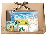美人家 出産祝い ギフトセット （スイマーバダックイエロー/はらぺこあおむし ビタット/レッグウォーマー ベビー2点/クロニクルブックス フィンガーパペットブック 合計5点セット） (トラ) …
