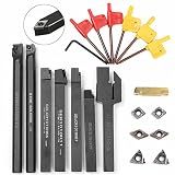 Sndy 7pcs 10mm シャンク旋盤旋削工具ホルダーボーリングバー7pcs 超硬インサート