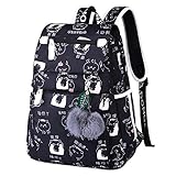 バックパック レディース リュックサック 通学 スクールリュック 通勤 防水 USBポート搭載 ふわふわボール付き