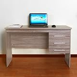 オフィスパソコンデスク　120cm幅x50cm奥行きx75cm高　ダークソノマ（ブラウン）　スライド3段引き出し付き