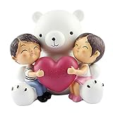 樹脂クリエイティブLove Figurineお金ボックス樹脂Lovely Bear Figure Coin Piggy Bank Money保存ボックスfor Kidギフト