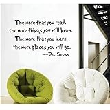 The More That You Read The More Things You Will Know Dr seuss壁ステッカーホームデカール装飾引用アートビニール子供寝室