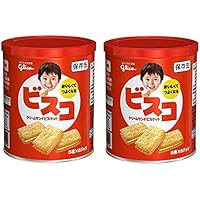 【まとめ買い】 江崎グリコ ビスコ 保存缶 30枚 &times; 2缶 ＜賞味期限5年＞