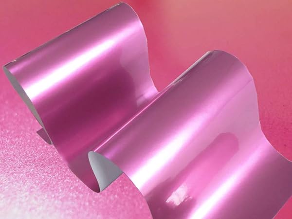 AUTOMAX izumi Metallic Sheet (A4) Peach, 11.8 x 7.9 inches (30 x 20 cm) Pink, Glossy Metallic-Style Wrapping Film - 1