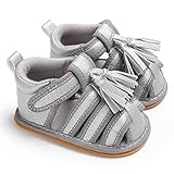 Tovadoo キッズ サンダル 男女兼用 タッセル　無地　滑り止め　つま先保護　歩行練習用　ファッション　シンプル　通園　旅行