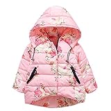 Domybest 秋冬 子供服 子供ジャケット 子供コート 女の子 2-6歳 花柄 フード付き かわいい 暖かく保つ 柔らかく 七五三 誕生日 新年会 大晦日 記念日 お祝い ギフト