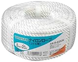 TRUSCO(トラスコ) ナイロンロープ 6mm×20m 3つ打タイプ R-620N
