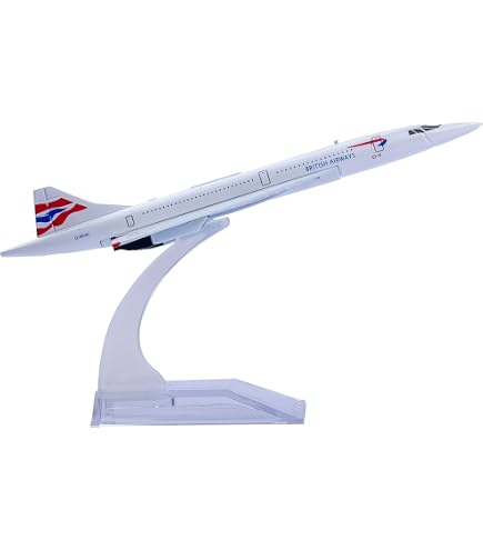 Grand Ornement Concorde Sur Support - Sculpture Avion Aluminium Poli 32cm - Cadeau Aviation
