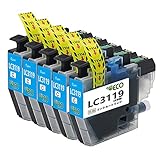 Brother(ブラザー) LC3119 LC3119-C シアン 5本セット互換インクカートリッジ 汎用 LC3117 大容量 対応機種:MFC-J6980CDW MFC-J6580CDW MFC-J6583CDW MFC-J6983CDW MFC-J5630CDW