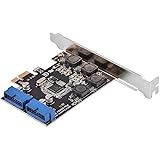 Anauto [pcieカードUSB 3.0] PCI-E PCI-Express to 内部usb2ポート 転送速度最大5Gbps 低発熱、高速、安定動作、 winXP、win7、win8、win8.1、win10に対応 pcieカードUSB