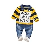 Will Way Win ２点セット（上着＋パンツ）男女兼用　3色　折り襟　縞　ベビー服　男の子　赤ちゃん服　幼児　子供服　女の子 長袖　4サイズ　キッズ服　ロンパース カバーオール　満月/出産祝い/