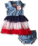 Nannetteベビー女の子シャンブレーAmericanaドレス カラー: レッド