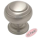 Cosmas 7498snサテンニッケルキャビネットハードウェアラウンドノブ – 1 – 1 / 4 "直径 – Wide Base – 10パック