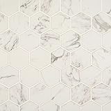Carrara 2 x 2インチ六角マット磁器モザイクタイル