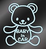 nc-smile BABY IN CAR ステッカー クマ(ミルキーブルー)