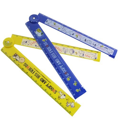 ピーナッツ Snoopy 分度器付き折りたたみ定規 Ye 30cm 角度 可愛い 文具百貨