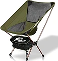FIELDOOR ポータブルコンパクト アウトドアチェア ローバック 【カーキ】 耐過重100kg 軽量コンパクト 折りたたみ ウルトラライト タクティカル