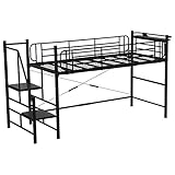 家具 便利 おしゃれ 階段ハイベッド（ブラック） 90733100