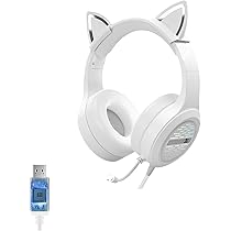 Amazon.co.jp: ゲーミングヘッドセット 猫耳ヘッドホン オーバーイヤー
