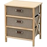 山善 チェスト ナチュラル/ベージュ 幅48×奥行34×高さ60cm 組立かんたん 衣類収納 JDX-3(NA/BE)