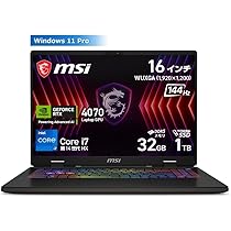 MSI Core i7 ゲーミング ノート PC MSI、第14世代Core/RTX 4070 Laptop搭載の16型ゲーミングノート