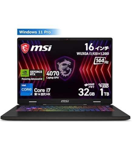 Amazon.co.jp: 【Core i7 HX プロセッサー&RTX5070搭載】MSI