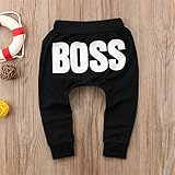 Liebeye ベビーキッズズボン　スタイリッシュ　ボスの印刷　ハレンパンツ White BOSS 120cm