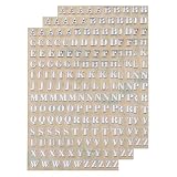 uxcell 3シート3 mm/0.12インチミニレターステッカー 3D合金自己粘着大文字A-Zアルファベットステッカー クラフト スクラッ プブッキング ご挨拶カード デコレーション用 シルバー