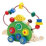 ディーマーク D-Mcark 赤ちゃん ビーズコースター ハリネズミ 指先知育 ビーズ 幼児 紐通し くるくるビーズ遊び 玩具 木製 パズル 出産祝い