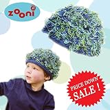 Zooni(ズーニ) ふわふわもこもこ ニット×フリース帽子 Blue Grass XS(0～6M)