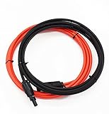 1組ブラックとレッド　10FT　ソーラーケーブル　12AWG MC4　延長ケーブル　MC4　メスとオスコネクター　ソーラーパネル　ソーラー延長ケーブル 　
