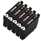 エプソン用 ICBK69 互換インク ブラック 増量版 5本セット ICBK69インク ICチップ残量表示検知機能付き IC69 69L互換 インク カートリッジ 対応機種： PX-045A PX-046A PX-047A PX-105 PX-405A PX-435A PX-436A PX-437A PX-505F PX-535F