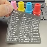 ショートカットキーシール Windows用 7.8×8.2cm｜Windows ショートカットキー 一覧・早見表｜操作早見 表 一覧表｜貼るだけ 時短 作業効率化｜PC用 ショートカットステッカー (Windows／ダークグレー（白文字）, S（縦7.8×横8.2cm）)
