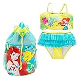 ディズニー (Disney) リトル・マーメイド アリエル ツーピース水着 ＆ スイムバッグ 2点セット イエロー 120cm（米国5/6) [並行輸入品]