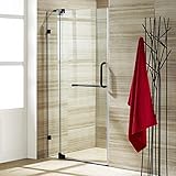 Vigo Pirouette 36 to 42-in。フレームなしシャワードア.375-in。クリアガラスとアンティークRubbed Bronzeハードウェア 42 VG6042ARBCL42 1