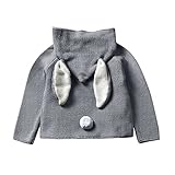 Tovadoo 子供服 ベビー服 女の子 男の子 トップス セーター 秋冬 長袖 ウサギ 姉妹揃い 可愛い 部屋着 保育園 旅行 1-5歳