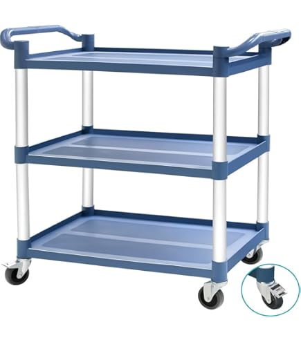 Amazon.co.jp: MINNEER移働に便利な3段ステンレス製キッチンカート95 L