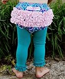 ラッフルバッツ フリル付きコットンレギンス ブルーグリーン スパッツ タイツ 12-24m