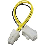 オーディオファン ATX12V 4ピン電源用 延長ケーブル マザーボード 補助電源 ソケット-プラグ 延長 約18cm