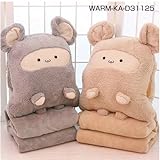冬季防寒グッズ ハンド枕/毛布/エアコンブランケットクイーン枕ハンドWARM-KA-D31125 (ブラウン)