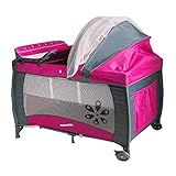 たためる プレイヤード おむつ替えテーブル付き ベビーサークル メッシュ Rose