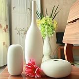 Homestia 現代 スタイル 装飾 セラミック アート 花瓶 ホワイト 3個 ホーム デコレーション