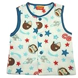 おさるのジョージ キュリアスジョージ フリースベスト かいまき 袢纏 はんてん fo-ogfw01 80cm ブルー