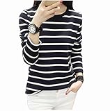 (マーシェル) Marshel マタニティ 授乳服 トップス 長袖 秋 冬 ボーダー おしゃれ ブラック L