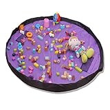 GZQ おもちゃマット レゴマット おもちゃ収納バッグ おもちゃ収納袋 ベビー玩具収納袋 直径150cm 子どもプレイマット 片付け 収納袋 特大サイズ 片づけ簡単 (パープル)