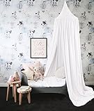 天蓋カーテン コットン モスキートネット 可愛い 部屋飾り 撮影小物 雰囲気　虫除け 吊り下げ 赤ちゃんベッド プレゼント 子供用 (ホワイト)