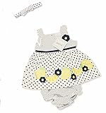 Girls Gorgeous Strappy Summer Dress DOTTY NAVY & LEMONS Design Inc Knickers & Headband 9-12 Months b