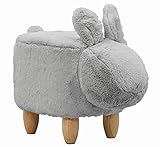 エイ・アイ・エス (AIS) スツール グレー 座面高36cm アニマルスツール ラビット